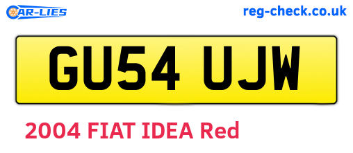 GU54UJW are the vehicle registration plates.