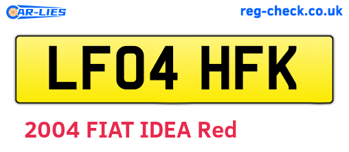 LF04HFK are the vehicle registration plates.