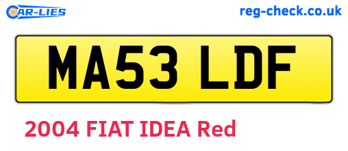 MA53LDF are the vehicle registration plates.