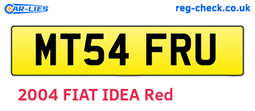 MT54FRU are the vehicle registration plates.