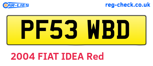 PF53WBD are the vehicle registration plates.