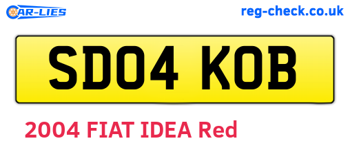 SD04KOB are the vehicle registration plates.