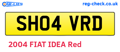 SH04VRD are the vehicle registration plates.