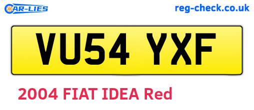 VU54YXF are the vehicle registration plates.
