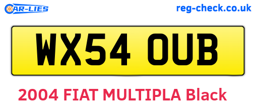 WX54OUB are the vehicle registration plates.