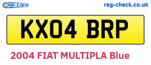 KX04BRP are the vehicle registration plates.