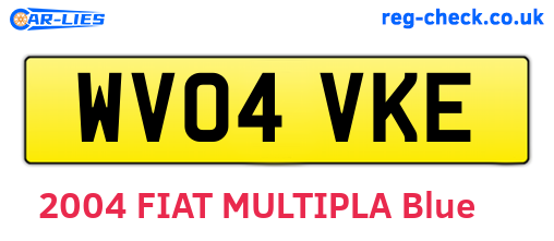 WV04VKE are the vehicle registration plates.