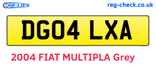 DG04LXA are the vehicle registration plates.