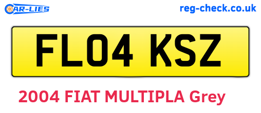 FL04KSZ are the vehicle registration plates.