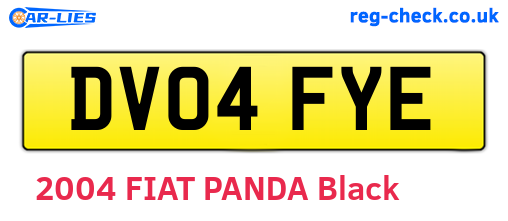 DV04FYE are the vehicle registration plates.