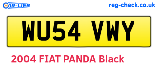 WU54VWY are the vehicle registration plates.