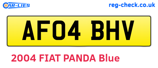 AF04BHV are the vehicle registration plates.