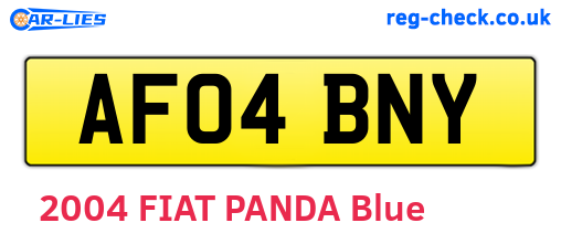 AF04BNY are the vehicle registration plates.