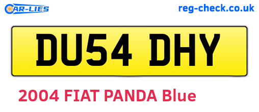 DU54DHY are the vehicle registration plates.