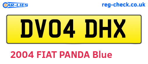 DV04DHX are the vehicle registration plates.