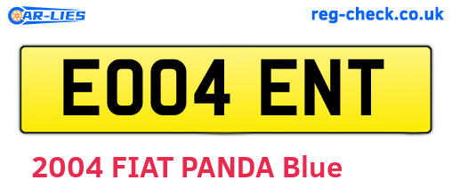 EO04ENT are the vehicle registration plates.