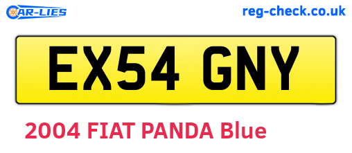 EX54GNY are the vehicle registration plates.