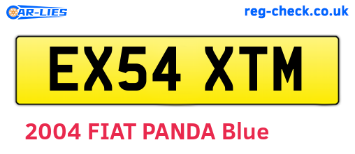 EX54XTM are the vehicle registration plates.