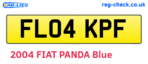 FL04KPF are the vehicle registration plates.