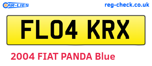 FL04KRX are the vehicle registration plates.