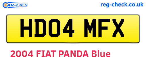 HD04MFX are the vehicle registration plates.