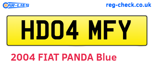 HD04MFY are the vehicle registration plates.