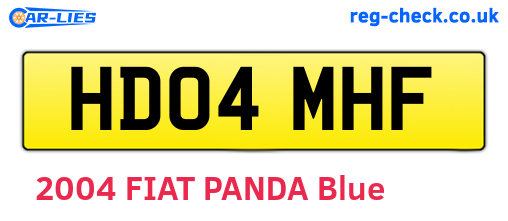 HD04MHF are the vehicle registration plates.