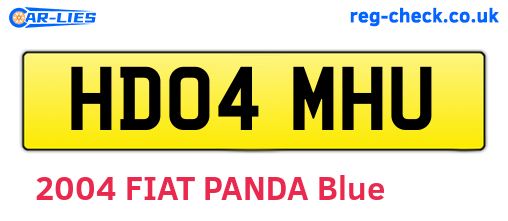 HD04MHU are the vehicle registration plates.