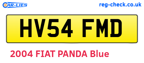 HV54FMD are the vehicle registration plates.