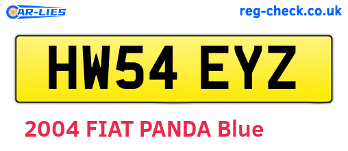 HW54EYZ are the vehicle registration plates.