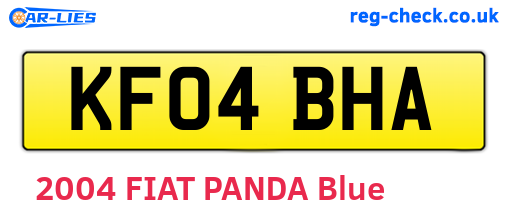 KF04BHA are the vehicle registration plates.