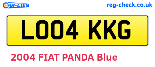 LO04KKG are the vehicle registration plates.