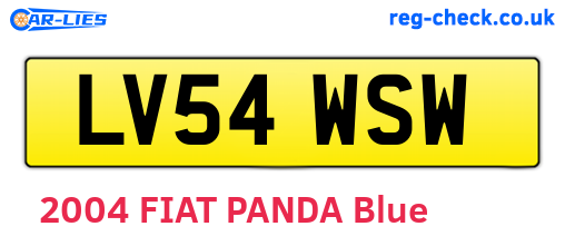 LV54WSW are the vehicle registration plates.