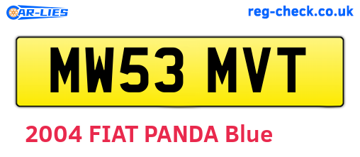 MW53MVT are the vehicle registration plates.