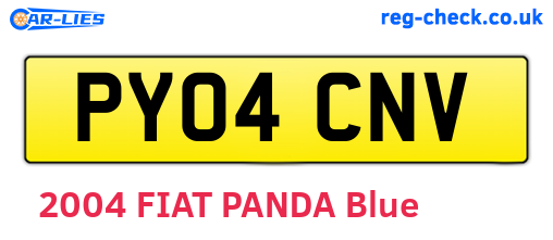 PY04CNV are the vehicle registration plates.