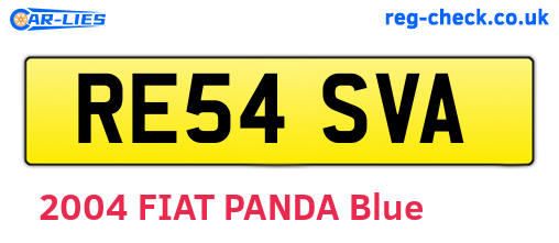 RE54SVA are the vehicle registration plates.
