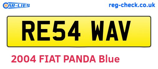 RE54WAV are the vehicle registration plates.