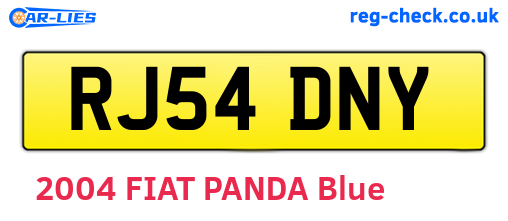 RJ54DNY are the vehicle registration plates.