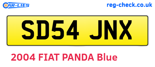 SD54JNX are the vehicle registration plates.