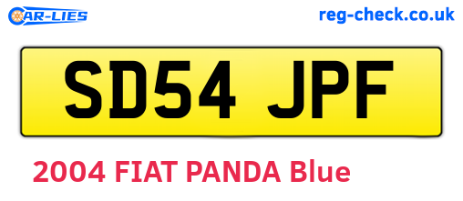 SD54JPF are the vehicle registration plates.