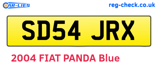 SD54JRX are the vehicle registration plates.