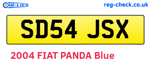 SD54JSX are the vehicle registration plates.