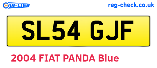 SL54GJF are the vehicle registration plates.
