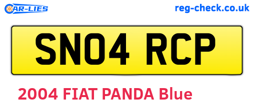 SN04RCP are the vehicle registration plates.