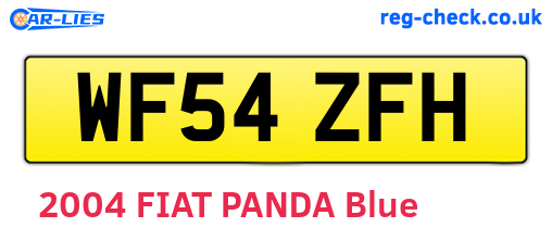 WF54ZFH are the vehicle registration plates.