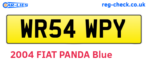 WR54WPY are the vehicle registration plates.