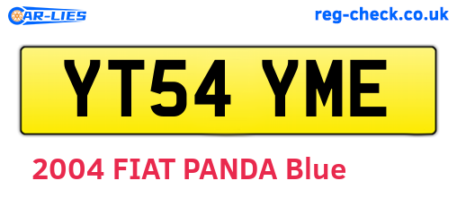 YT54YME are the vehicle registration plates.