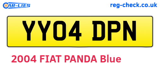YY04DPN are the vehicle registration plates.