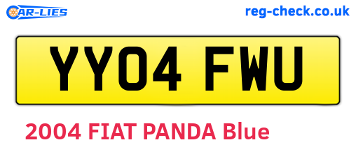 YY04FWU are the vehicle registration plates.