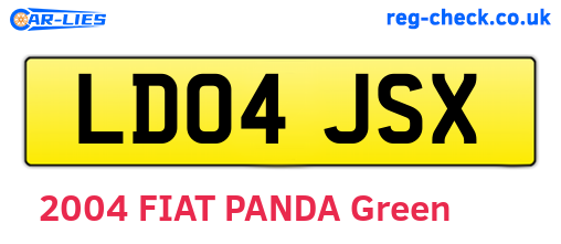 LD04JSX are the vehicle registration plates.
